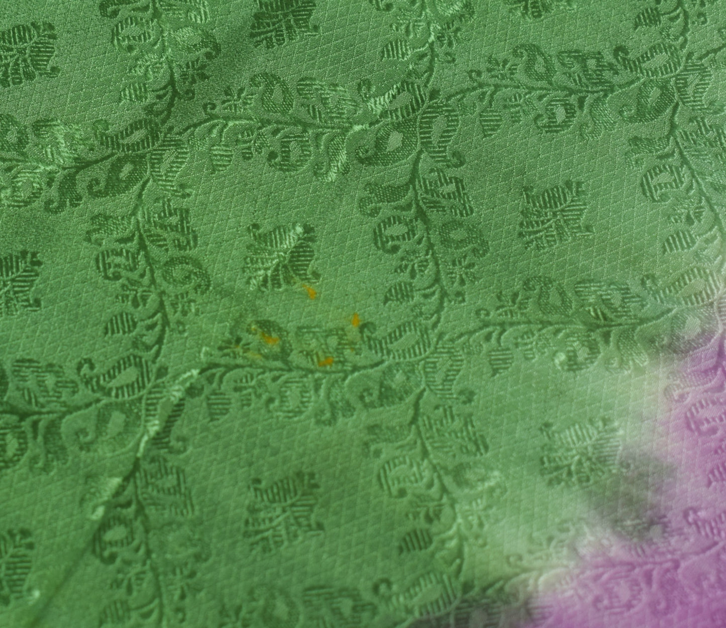 Sushila Vintage Green Purple Dupatta Pure Georgette Floral Woven Soft Long Stole