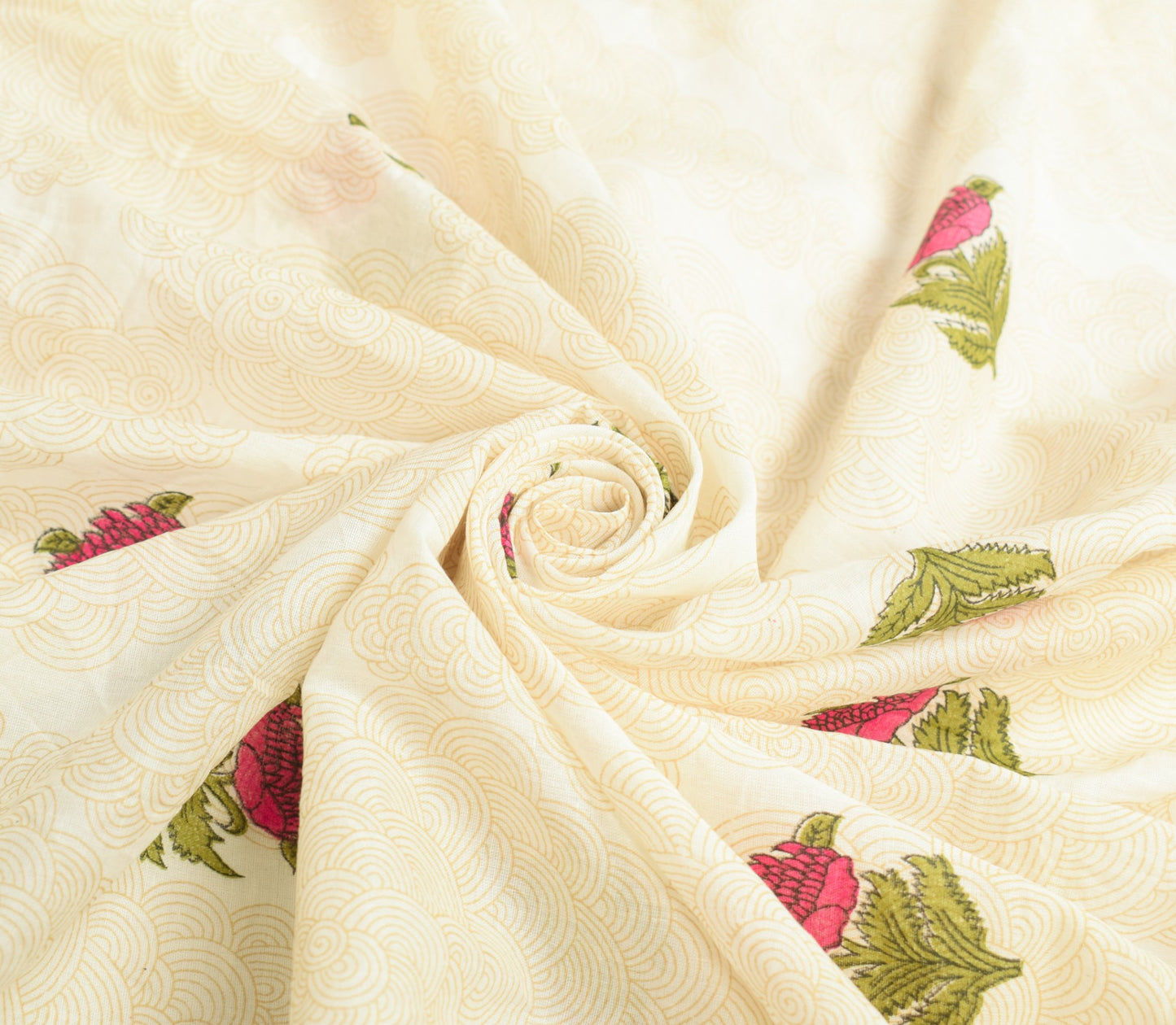 Sushila Vintage BRANDED White Dupatta Hand Block Printed Pure Cotton Long Stole