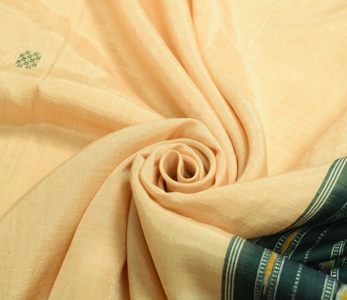 Sushila Vintage Beige Ikat Dupatta 100%Pure Cotton Hand Woven Long Stole Scarves