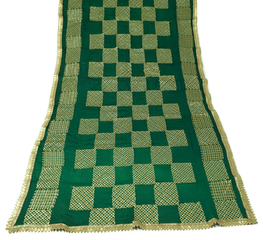 Sushila Vintage Dark Green Dupatta Pure Chiffon Gotta Patti Wedding Long Stole