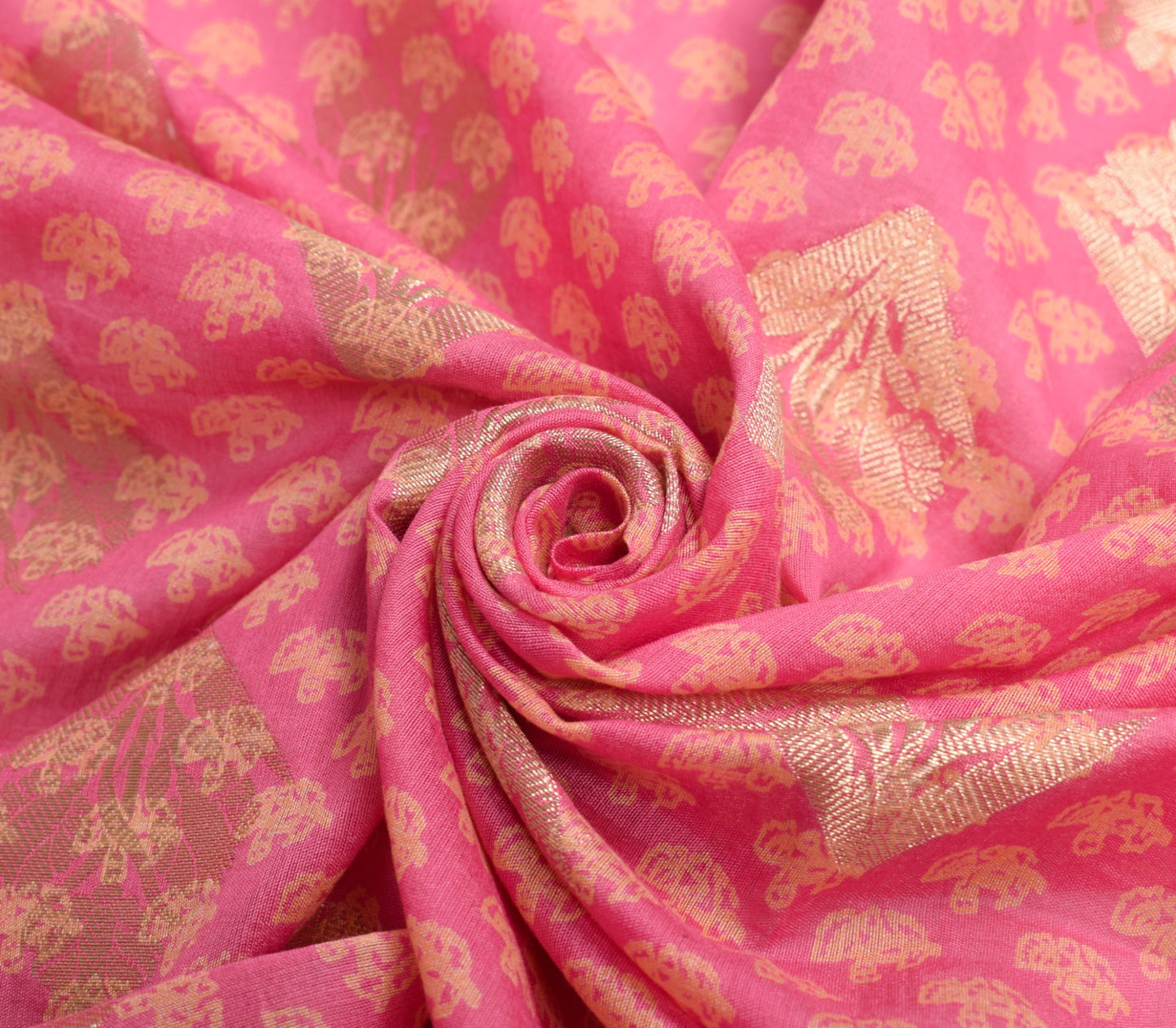 Sushila Vintage Pink Floral Dupatta Woven Printed Pure Cotton Fancy Long Stole