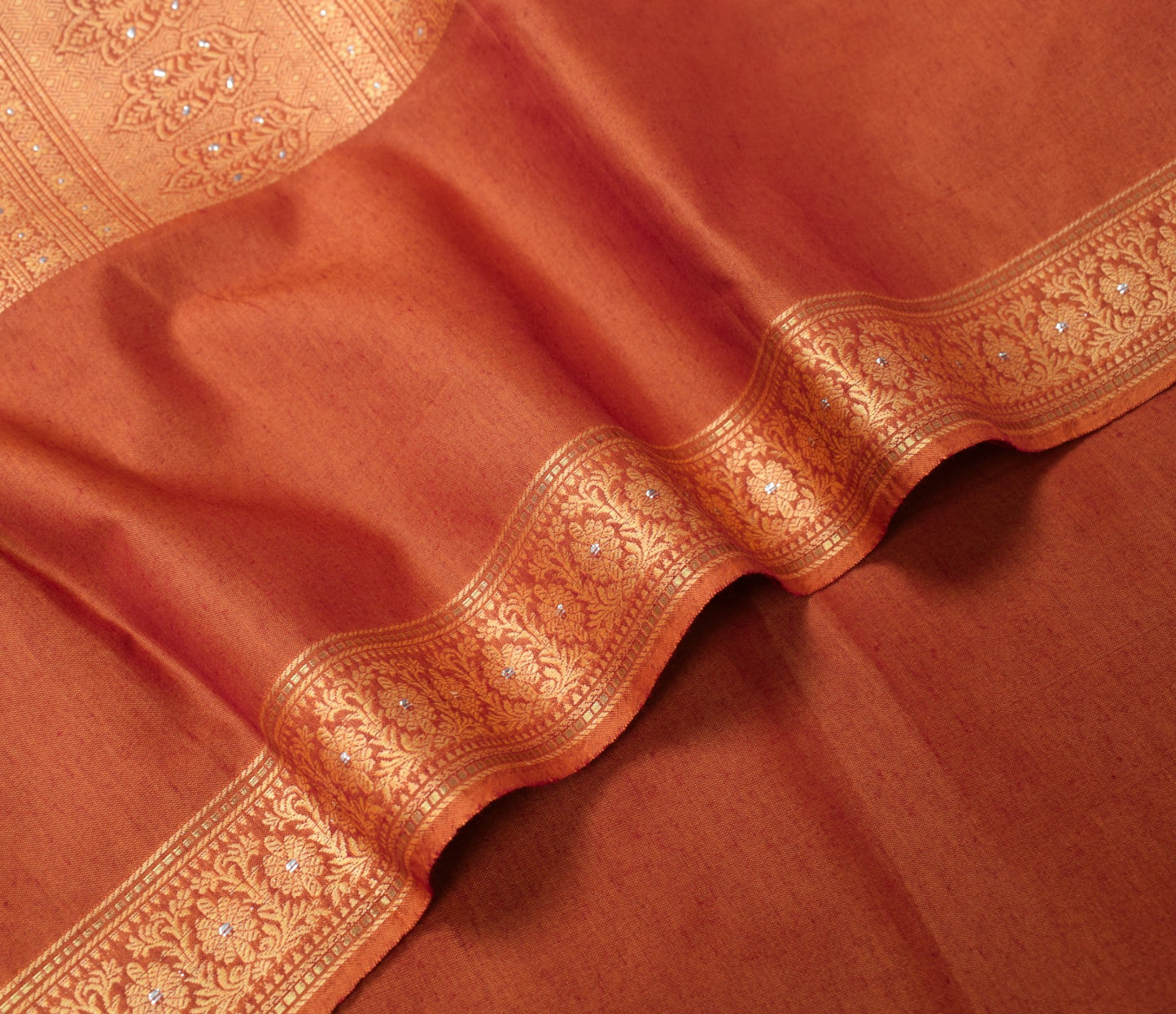 Sushila Vintage Mustard Maroon Dupatta Art Cotton Silk Woven Floral  Long Stole
