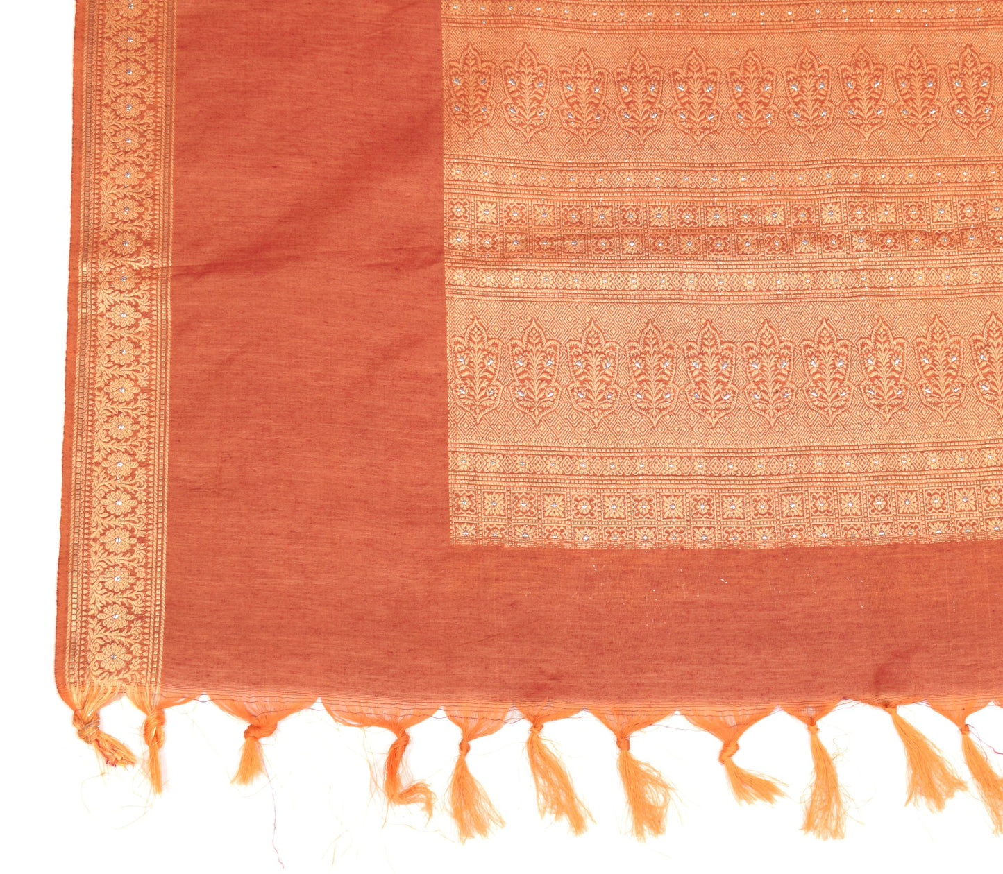 Sushila Vintage Mustard Maroon Dupatta Art Cotton Silk Woven Floral  Long Stole