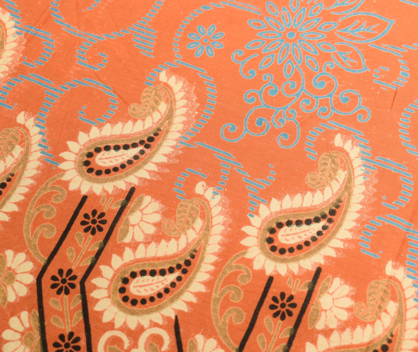 Sushila Vintage Rust Printed Dupatta 100%Pure Cotton Floral Soft Long Stole Wrap