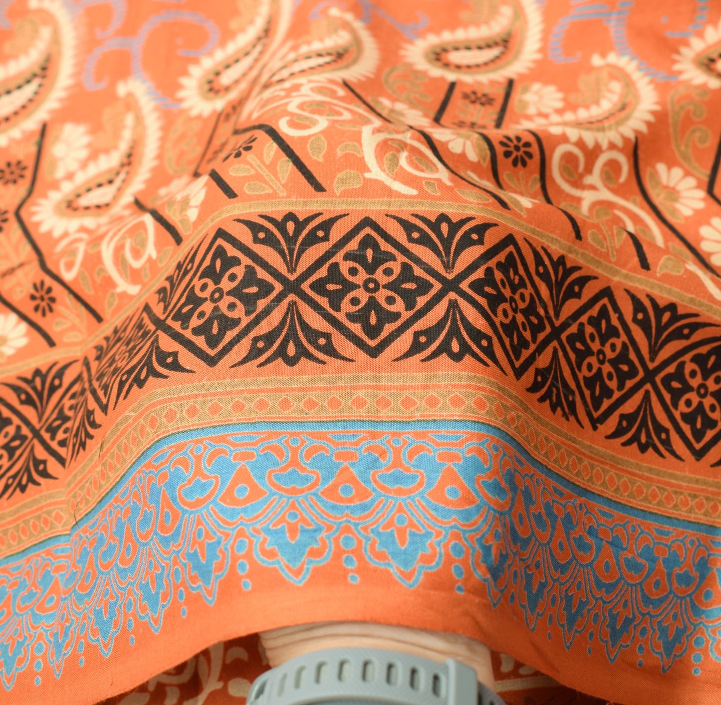 Sushila Vintage Rust Printed Dupatta 100%Pure Cotton Floral Soft Long Stole Wrap