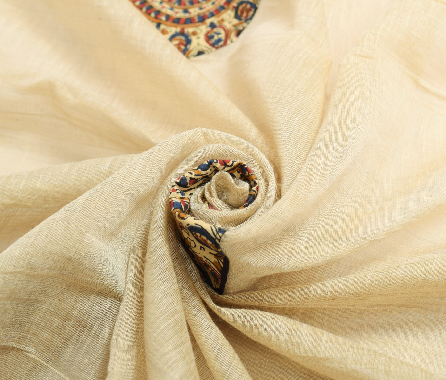 Sushila Vintage Cream Dupatta Applique with Patch Border Pure Cotton Long Stole