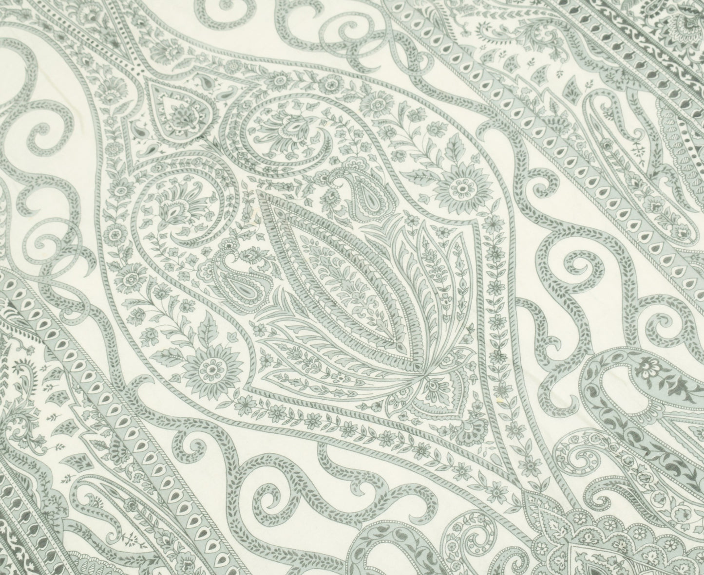 Sushila Vintage Gray Dupatta 100% Pure Cotton Paisley Printed Long Stole Scarves