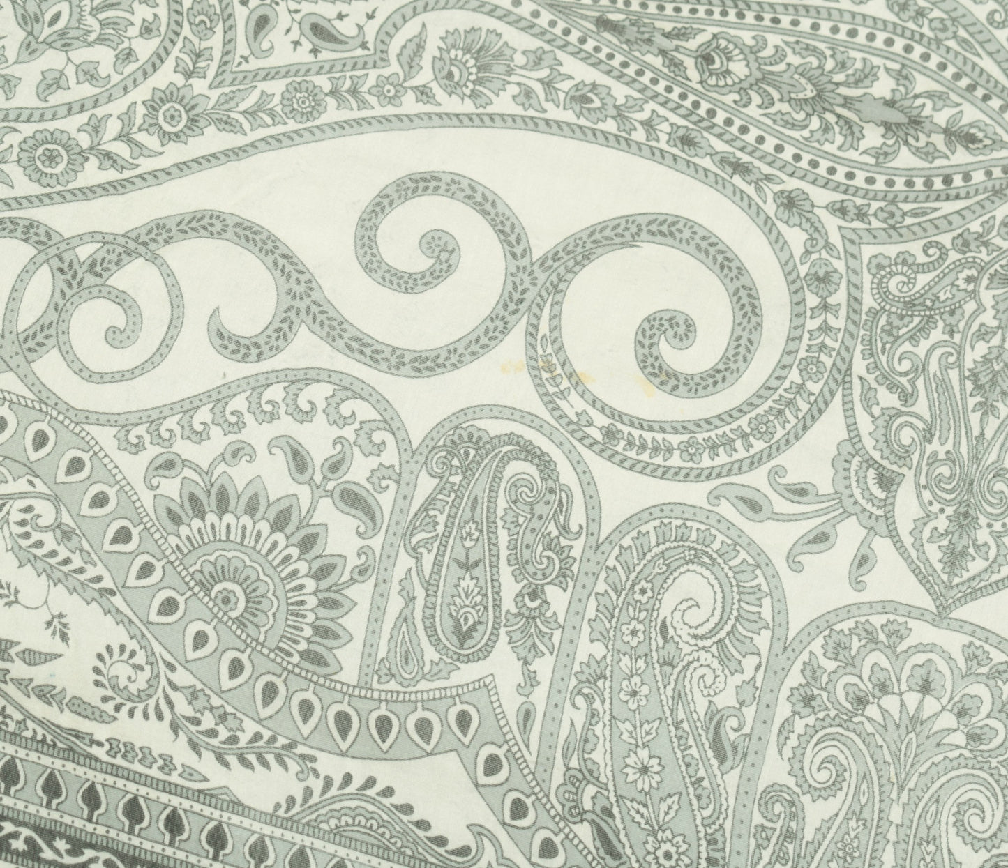 Sushila Vintage Gray Dupatta 100% Pure Cotton Paisley Printed Long Stole Scarves