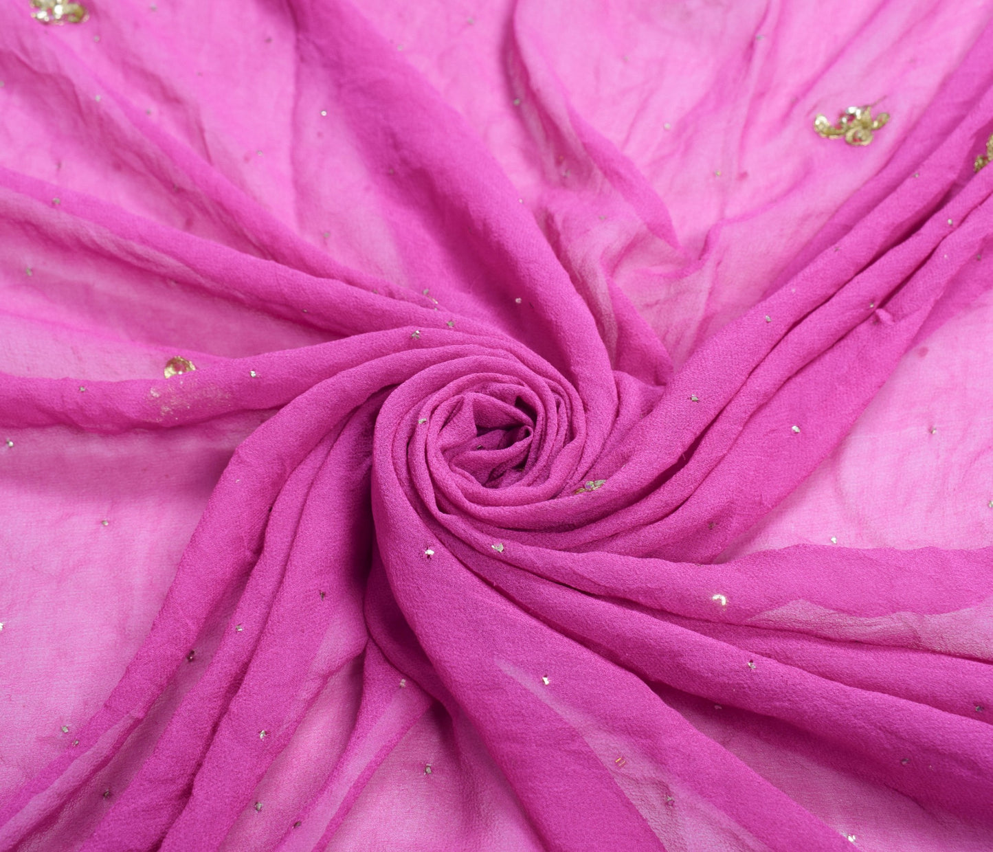Sushila Vintage Pink Dupatta Pure Georgette Zari Sequins Embellish Long Stole
