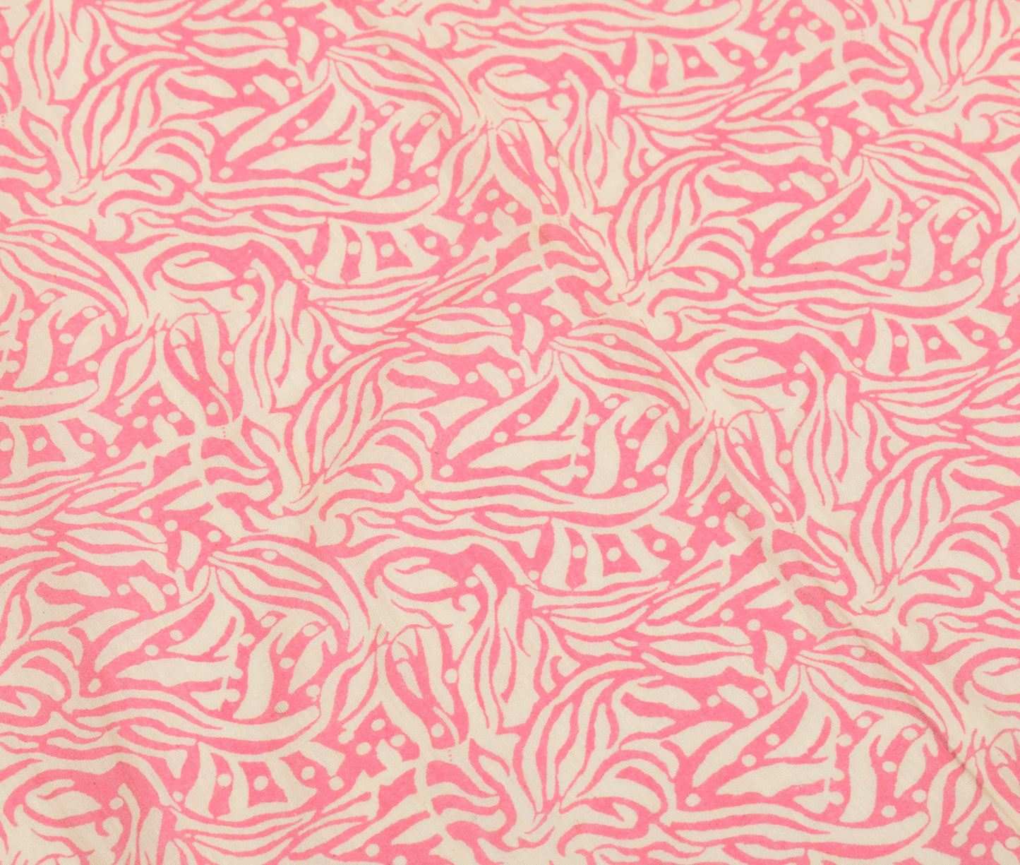Sushila Vintage Cream Pink Dupatta Hand Block Printed & Woven Border Long Stole