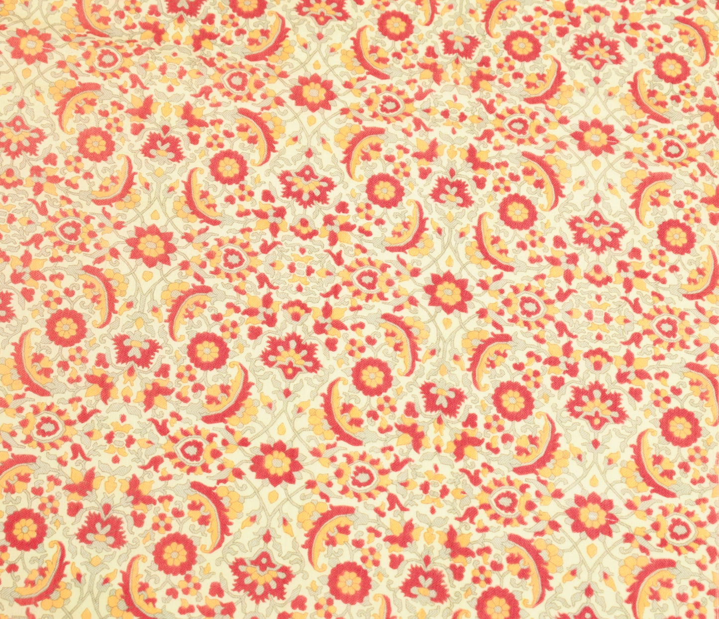 Sushila Vintage Light Yellow Dupatta 100% Pure Cotton Floral Printed Long Stole