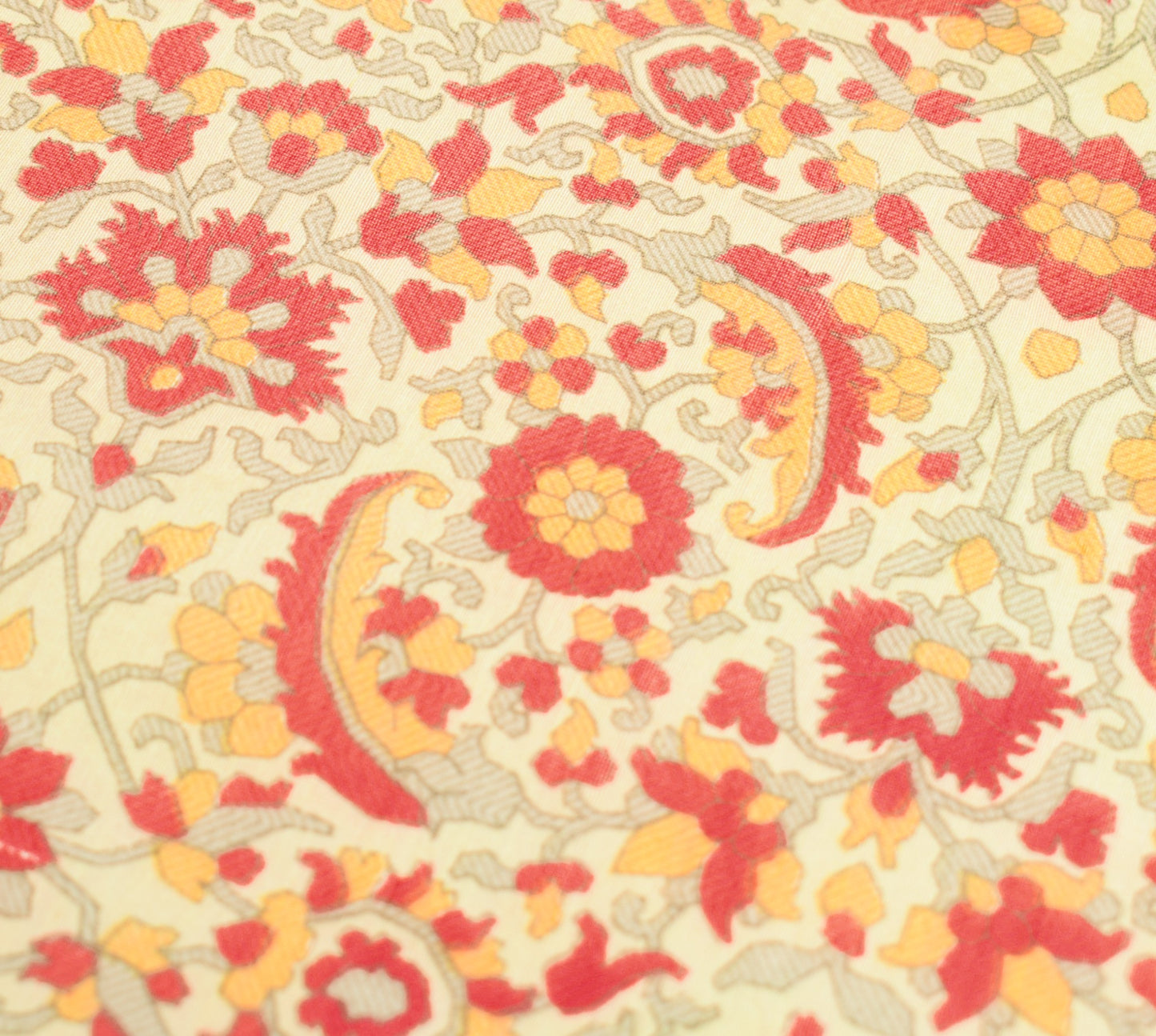 Sushila Vintage Light Yellow Dupatta 100% Pure Cotton Floral Printed Long Stole