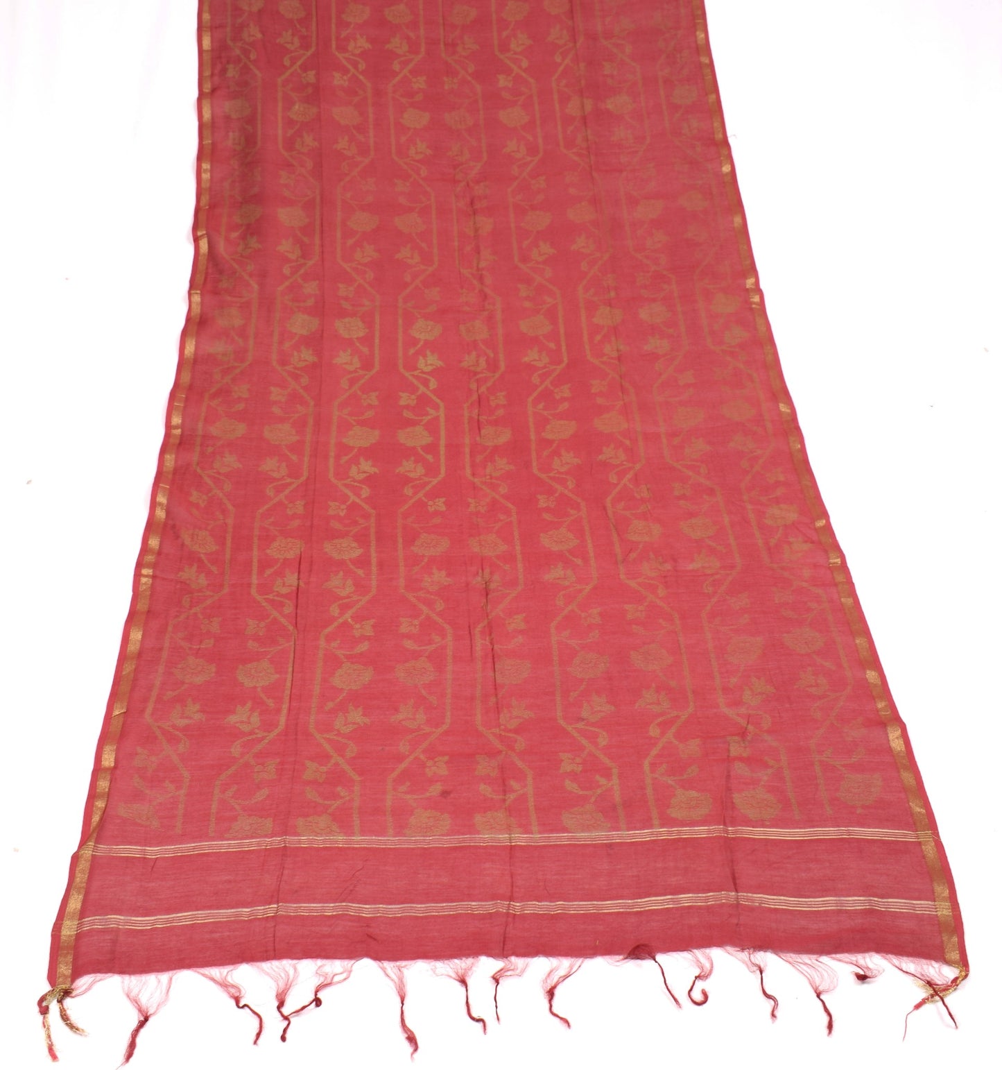 Sushila Vintage Maroon BRANDED Dupatta Printed Woven Pure Cotton Silk Long Stole