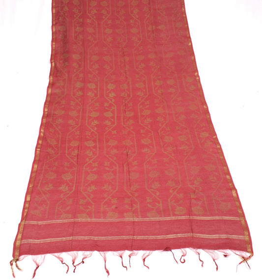 Sushila Vintage Maroon BRANDED Dupatta Printed Woven Pure Cotton Silk Long Stole