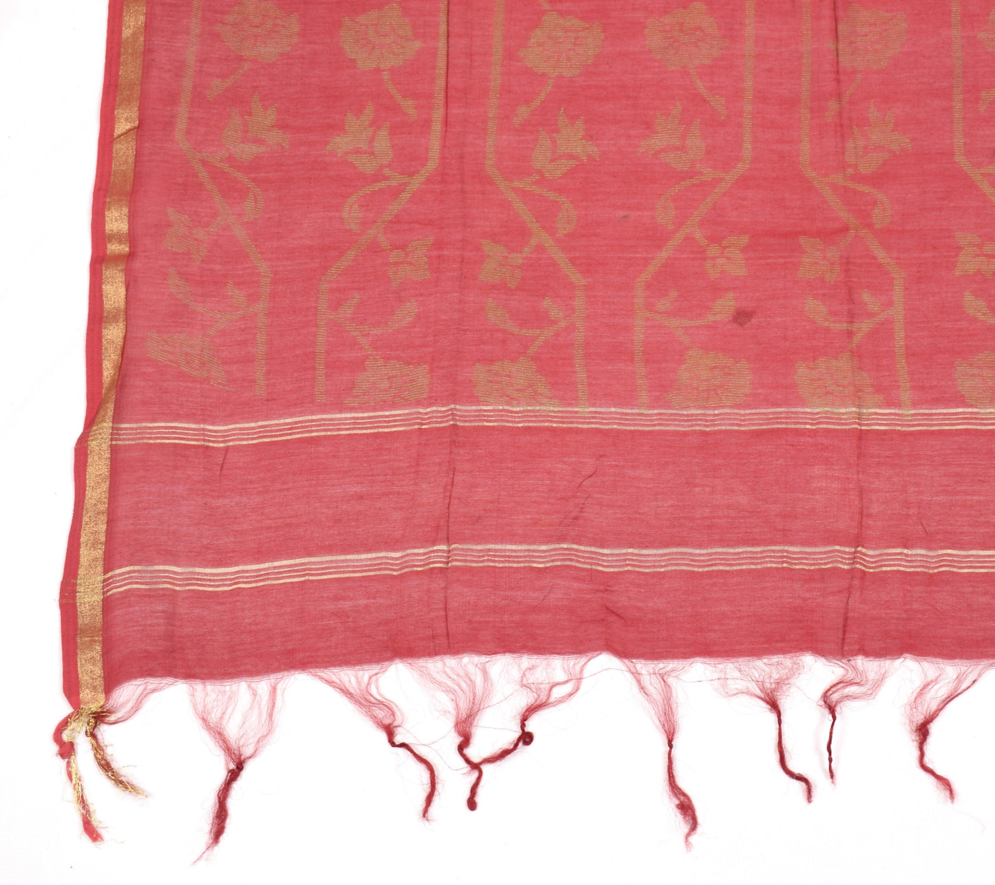 Sushila Vintage Maroon BRANDED Dupatta Printed Woven Pure Cotton Silk Long Stole