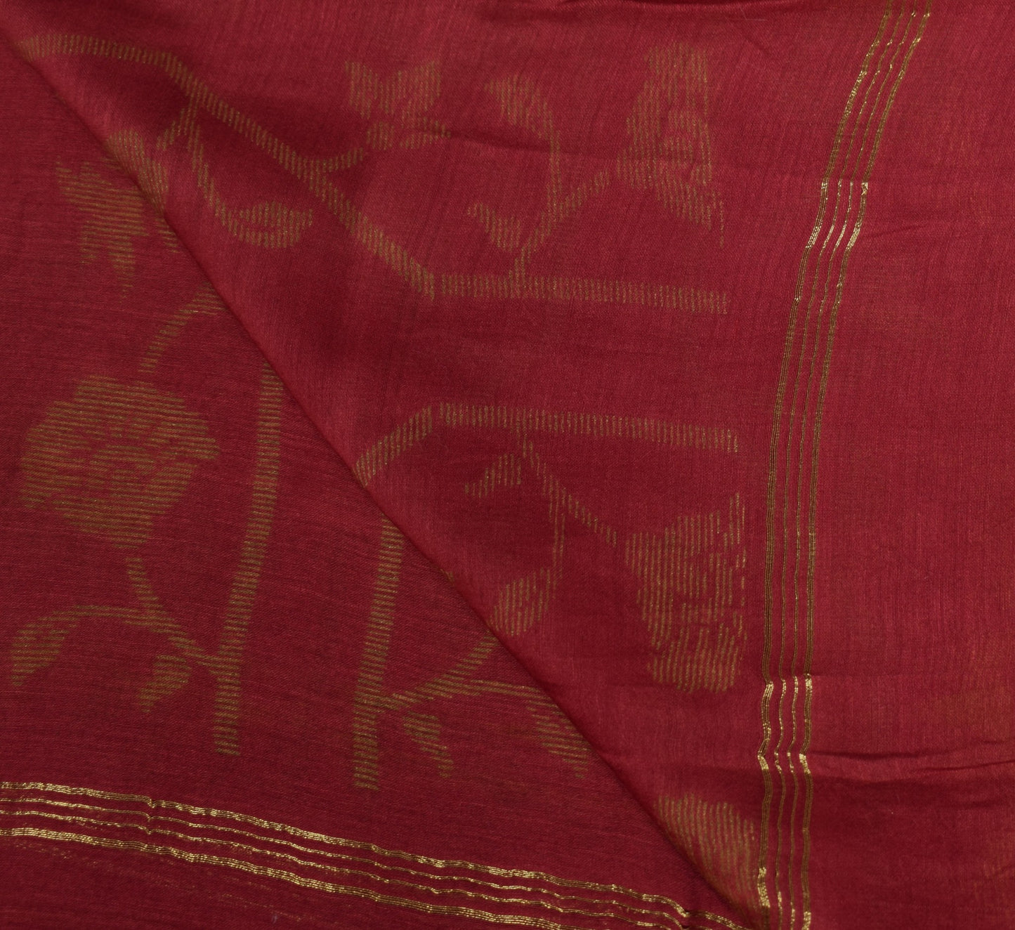 Sushila Vintage Maroon BRANDED Dupatta Printed Woven Pure Cotton Silk Long Stole