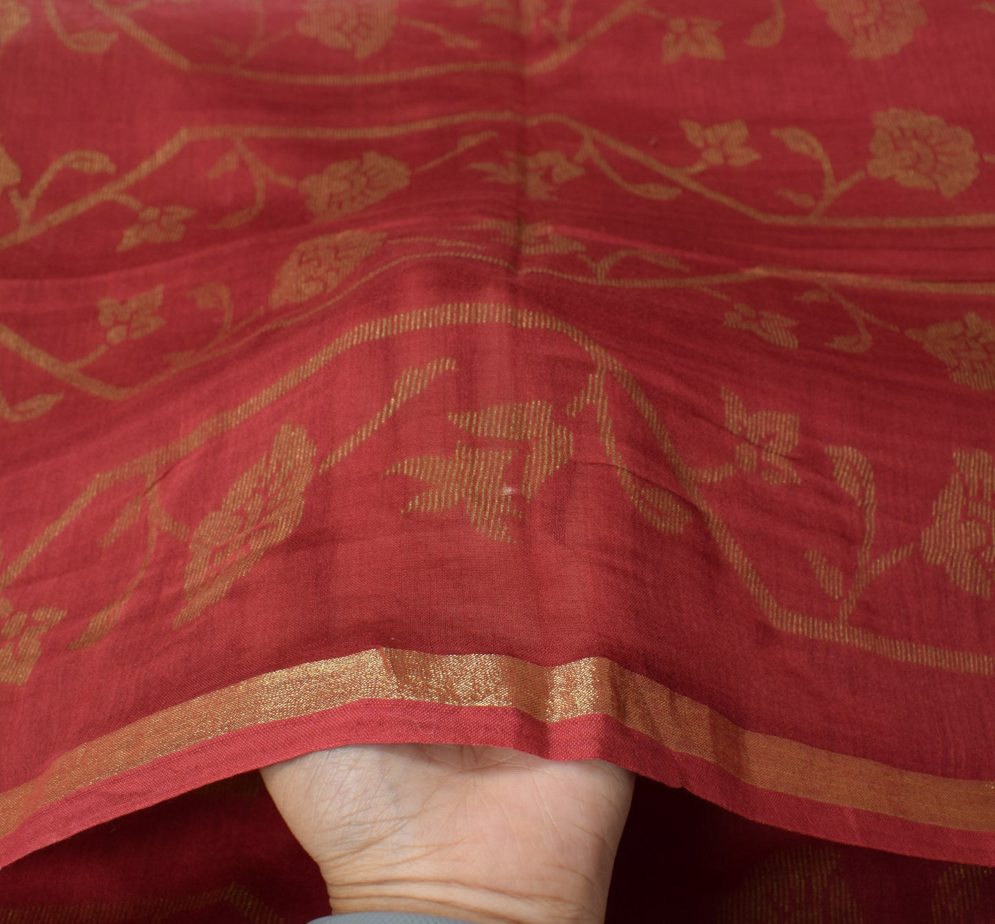 Sushila Vintage Maroon BRANDED Dupatta Printed Woven Pure Cotton Silk Long Stole