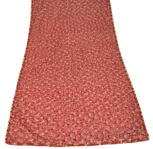 Sushila Vintage Maroon Dupatta Art Chiffon Silk Bagh Phulkari HRAVY Long Stole