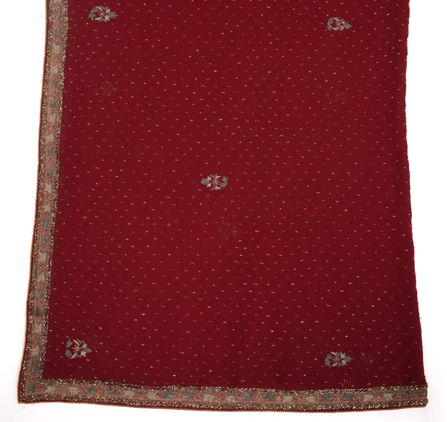 Sushila Vintage Maroon Wedding Dupatta Pure Georgette Hand Embellish Long Stole