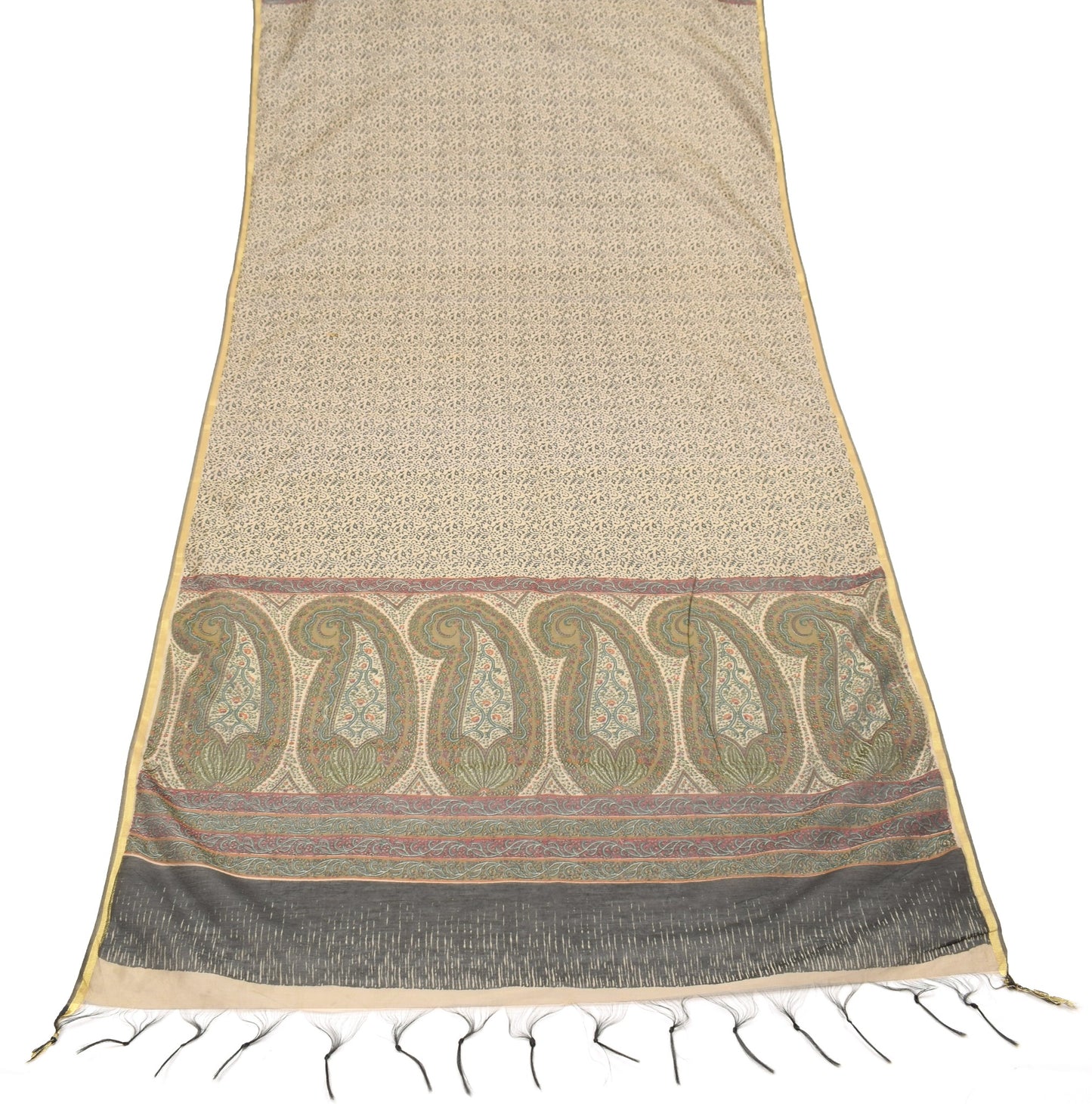 Sushila Vintage Art Cotton Dupatta Hand Block Printed & Woven Floral Long Stole