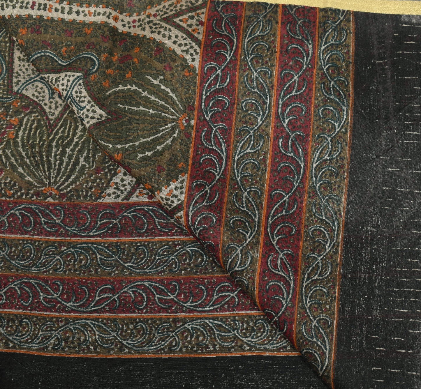 Sushila Vintage Art Cotton Dupatta Hand Block Printed & Woven Floral Long Stole