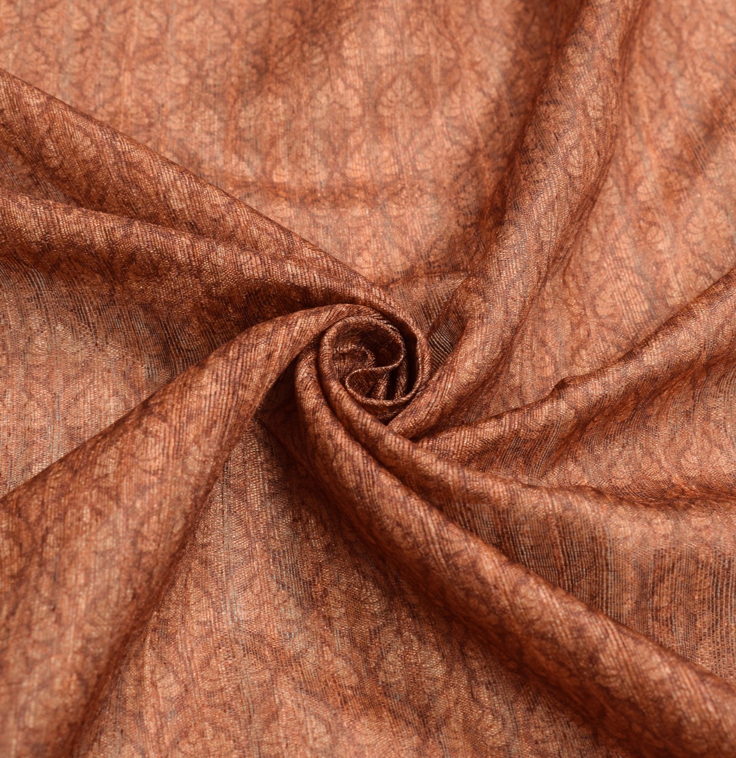 Sushila Vintage Brown Art Silk Dupatta Floral Woven & Printed Long Stole Veil
