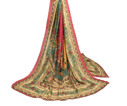 Sushila Vintage Pure Rayon Dupatta Digital Printed Multi-Color Long Stole Veil