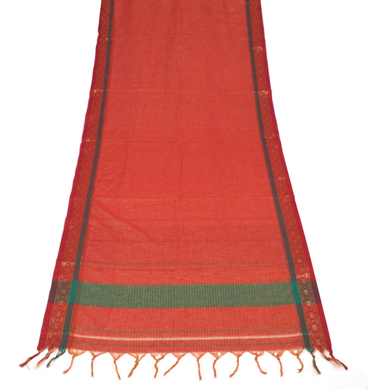 Sushila Vintage Multi-Color Dupatta Pure Cotton Hand Woven Stripes Long Stole