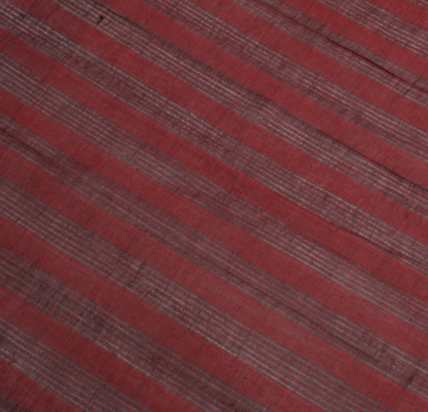 Sushila Vintage Red Black Dupatta 100% Pure Cotton Stripes Woven Long Stole Wrap