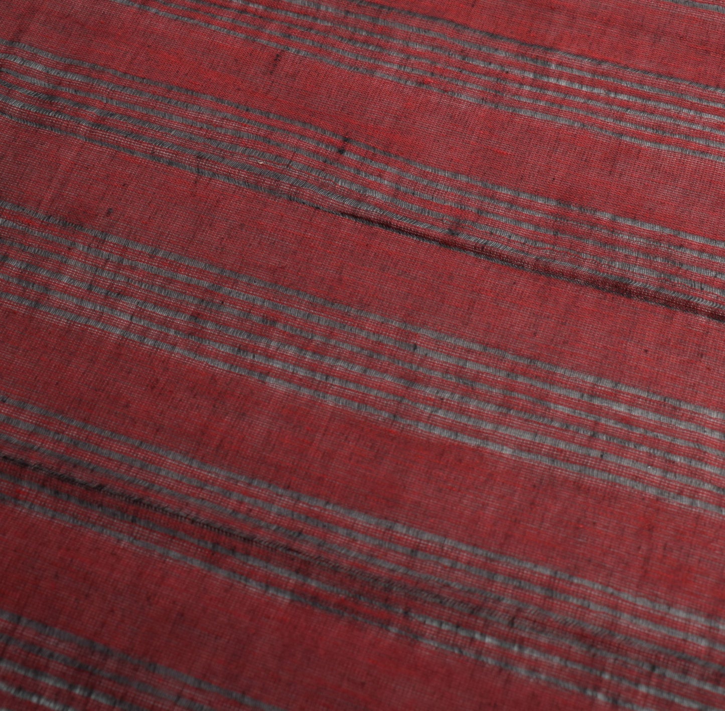 Sushila Vintage Red Black Dupatta 100% Pure Cotton Stripes Woven Long Stole Wrap