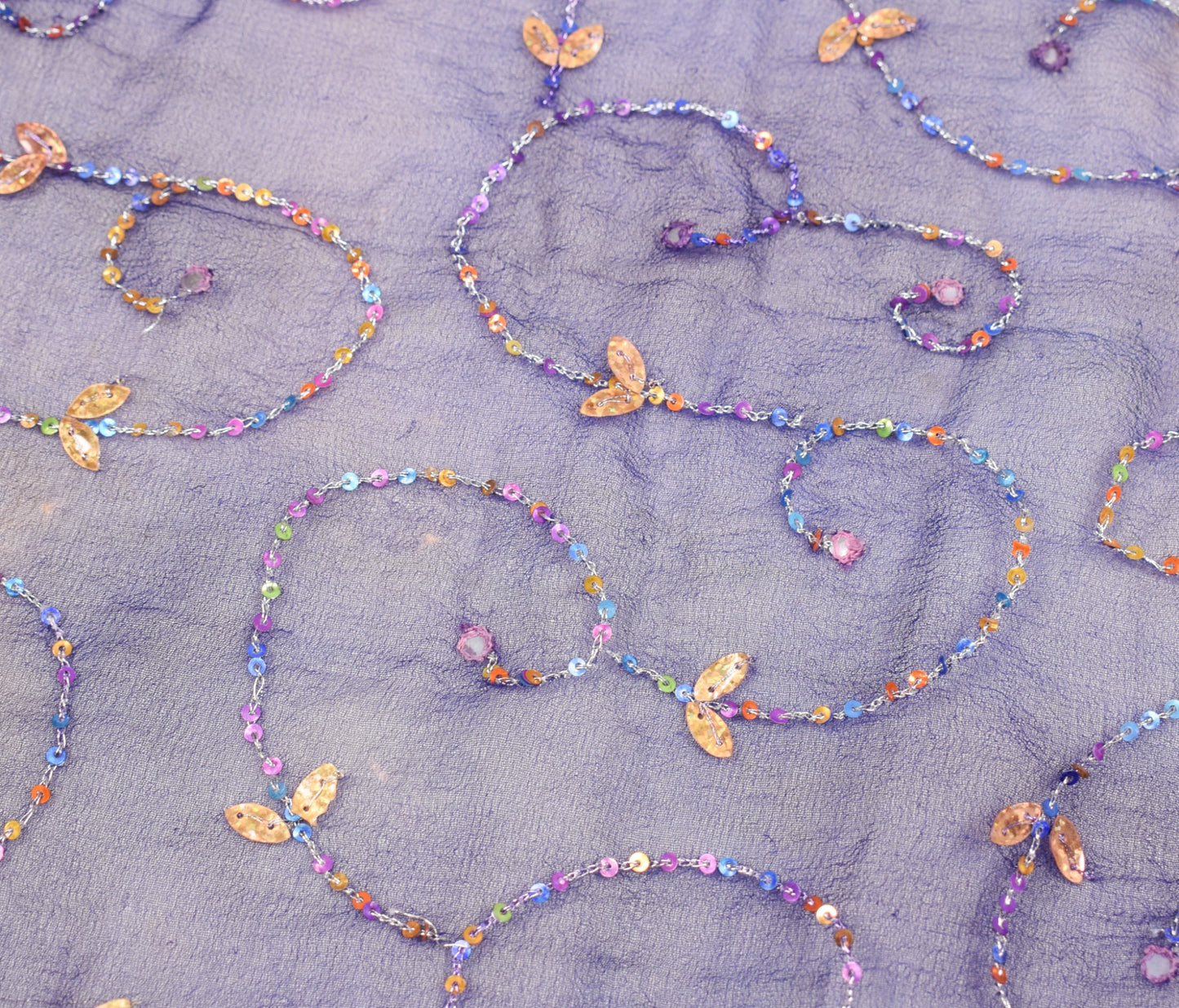 Sushila Vintage Blue Dupatta Tie-Dye Zari Sequins Work Pure Georgette Long Stole