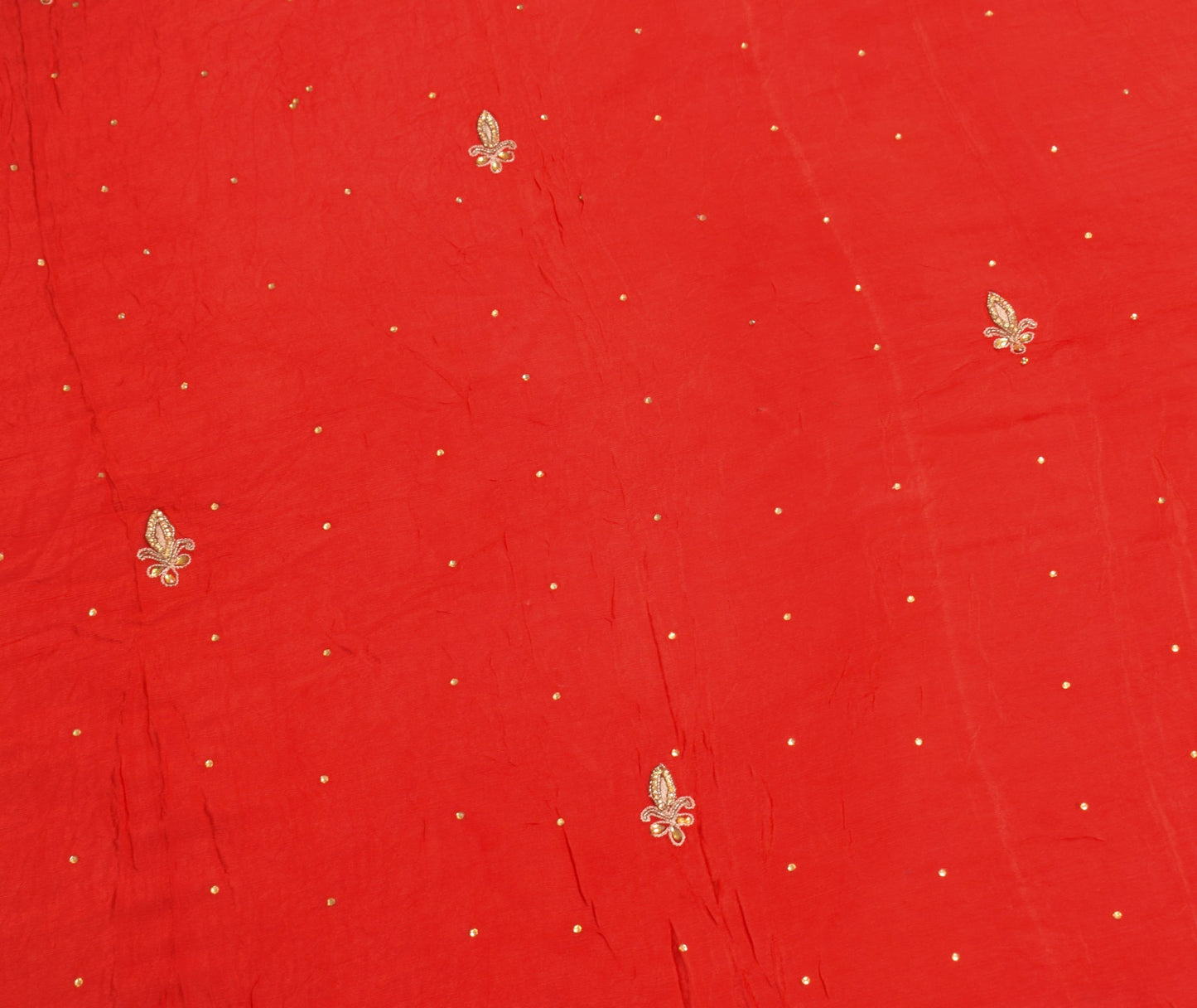 Sushila Vintage Red Wedding Dupatta Pure Chiffon Embroidered Floral Long Stole