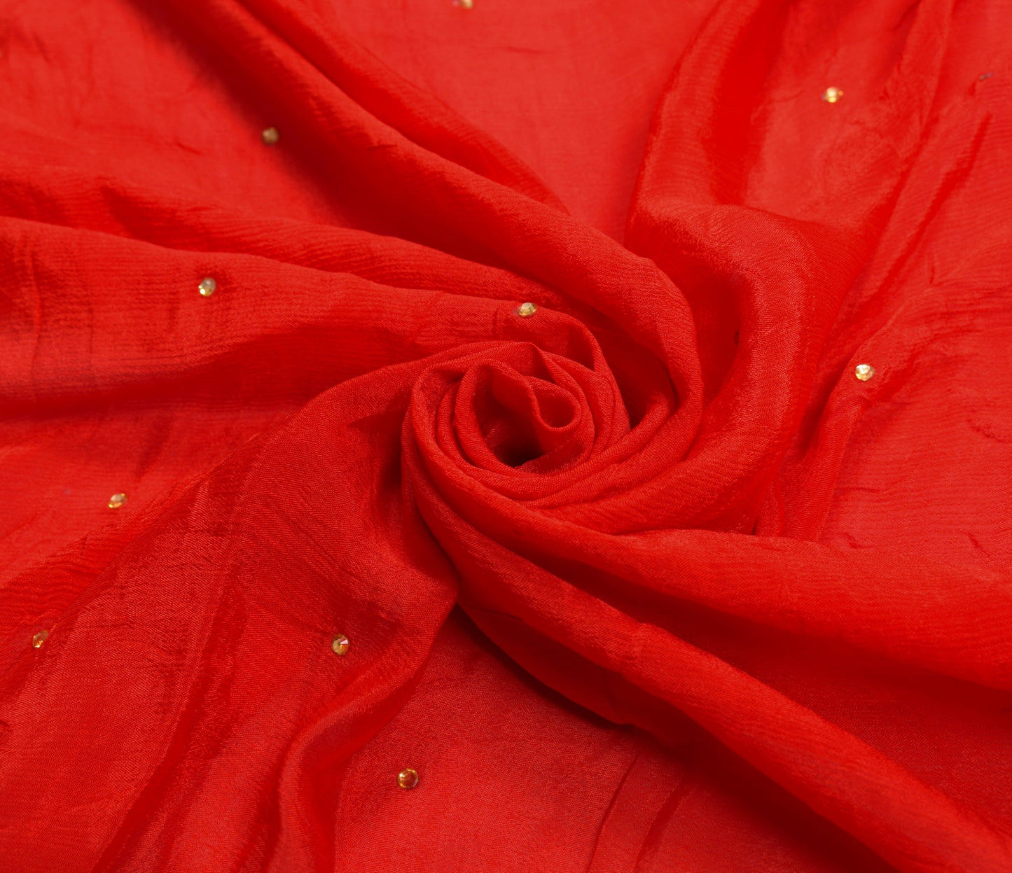 Sushila Vintage Red Wedding Dupatta Pure Chiffon Embroidered Floral Long Stole