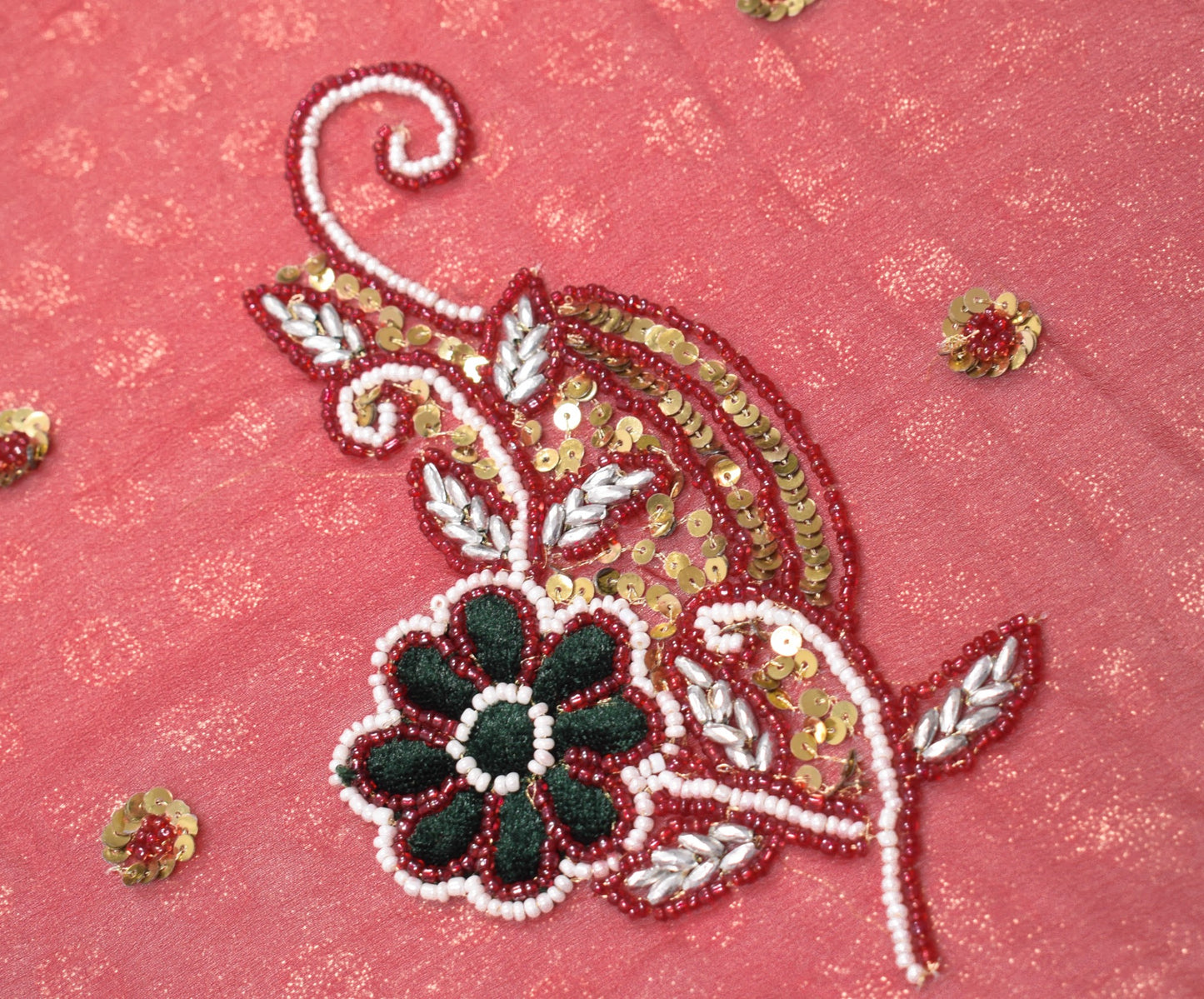 Sushila Vintage Maroon Heavy Dupatta Pure Georgette Sequins Embellish Long Stole