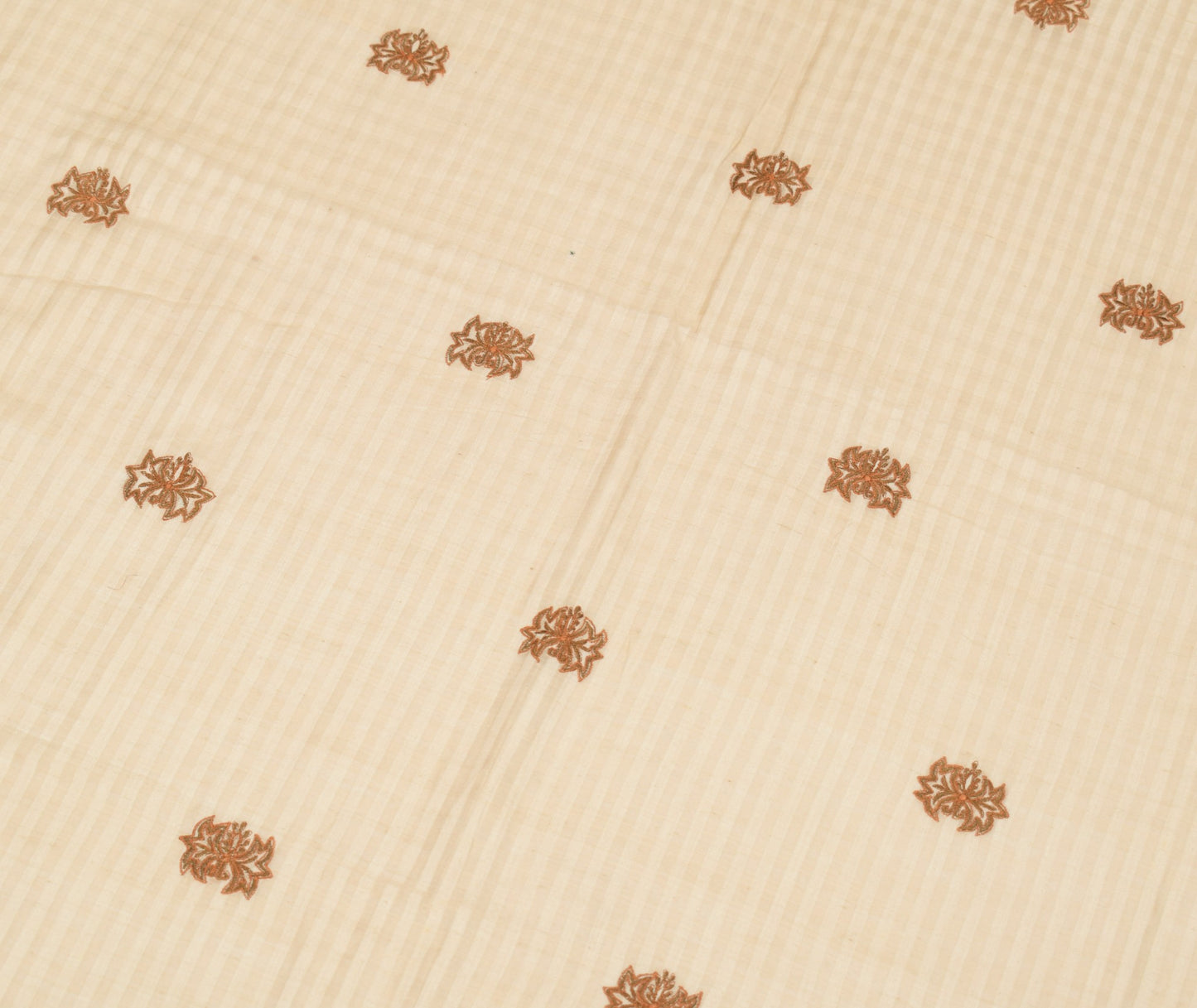 Sushila Vintage Cream Dupatta 100%Pure Cotton Floral Embroidered Long Stole Wrap