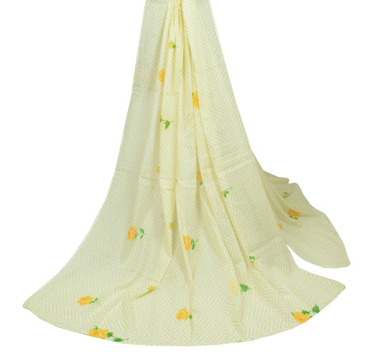 Sushila Vintage White Printed Dupatta 100% Pure Cotton Zig-Zag Soft Long Stole