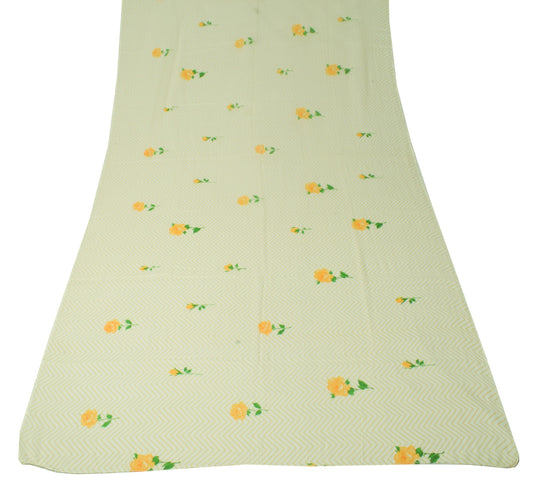 Sushila Vintage White Printed Dupatta 100% Pure Cotton Zig-Zag Soft Long Stole
