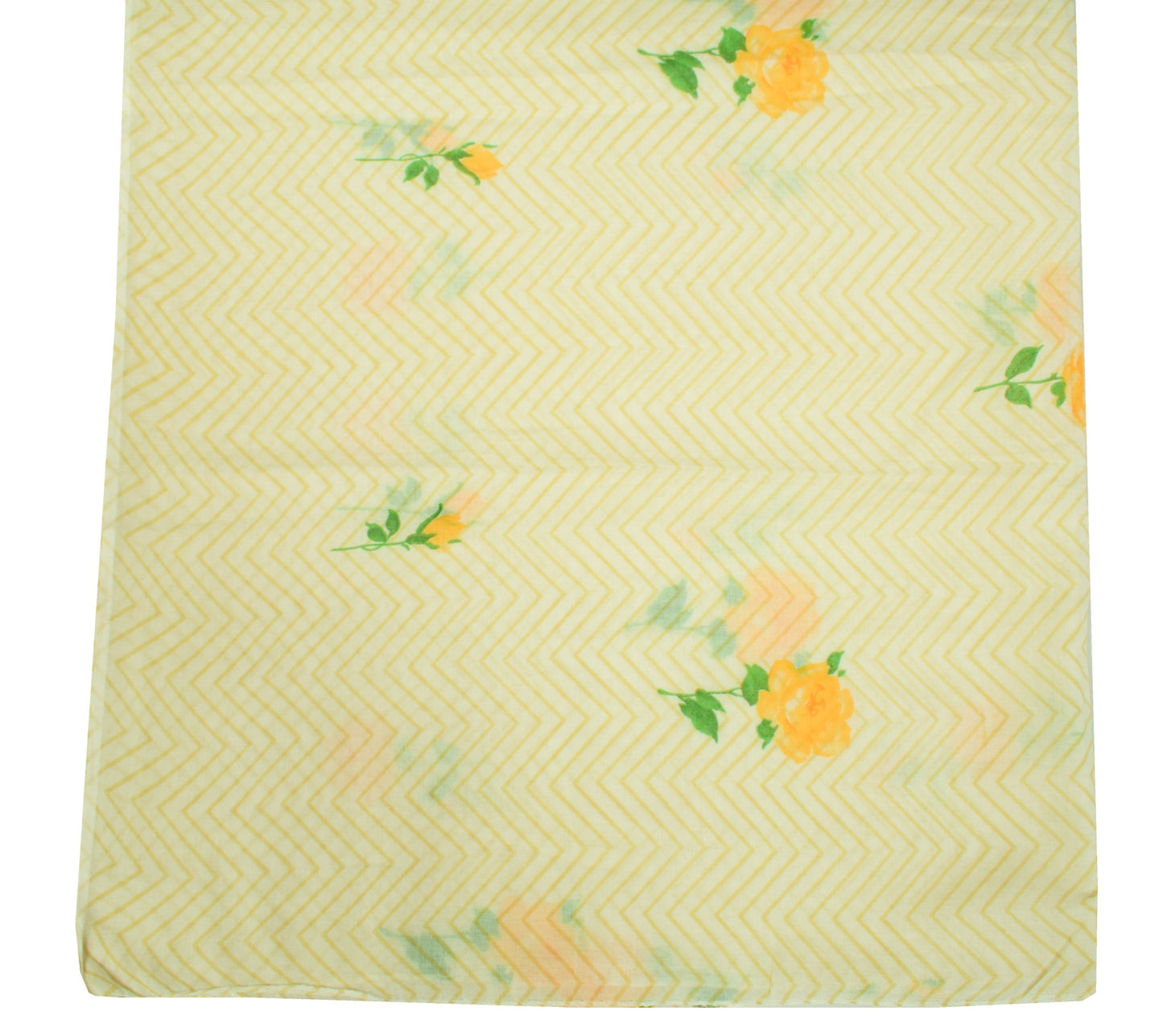 Sushila Vintage White Printed Dupatta 100% Pure Cotton Zig-Zag Soft Long Stole