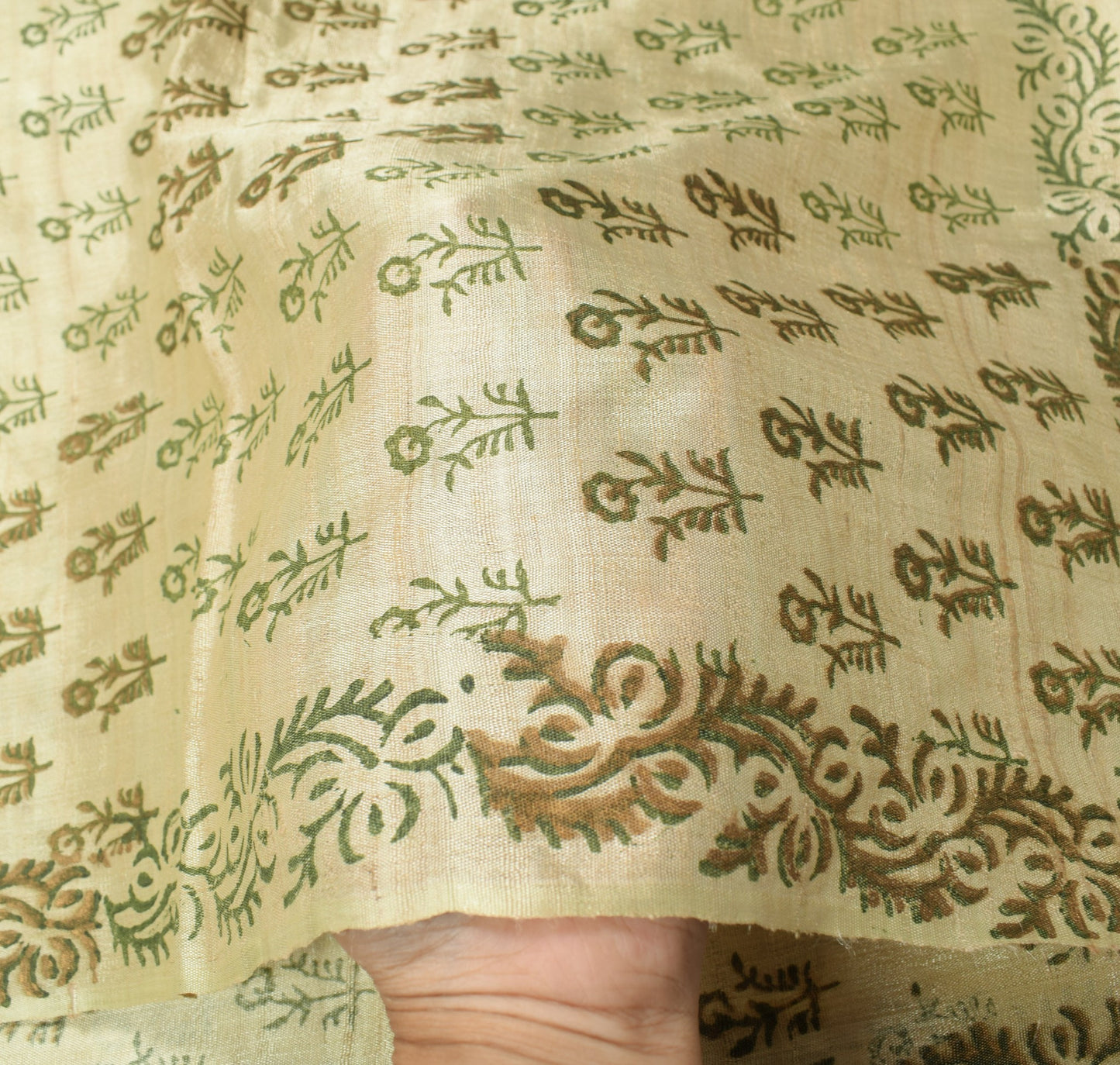Sushila Vintage Cream Dupatta 100% Pure Rayon Hand Block Printed Long Stole Wrap