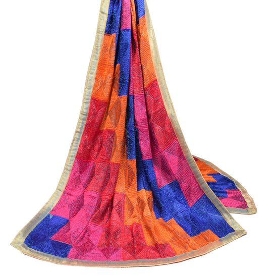 Sushila Vintage Bagh Phulkari Heavy Dupatta Art Chiffon Multi-Color Long Stole