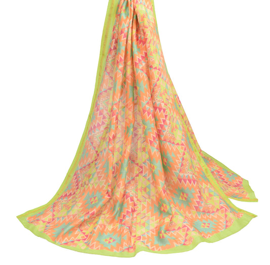 Sushila Vintage Geometrical Print Dupatta MultiColor Oure Cotton Soft Long Stole