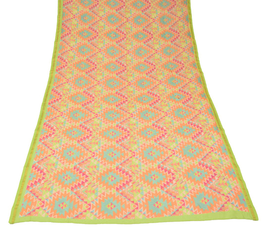 Sushila Vintage Geometrical Print Dupatta MultiColor Oure Cotton Soft Long Stole