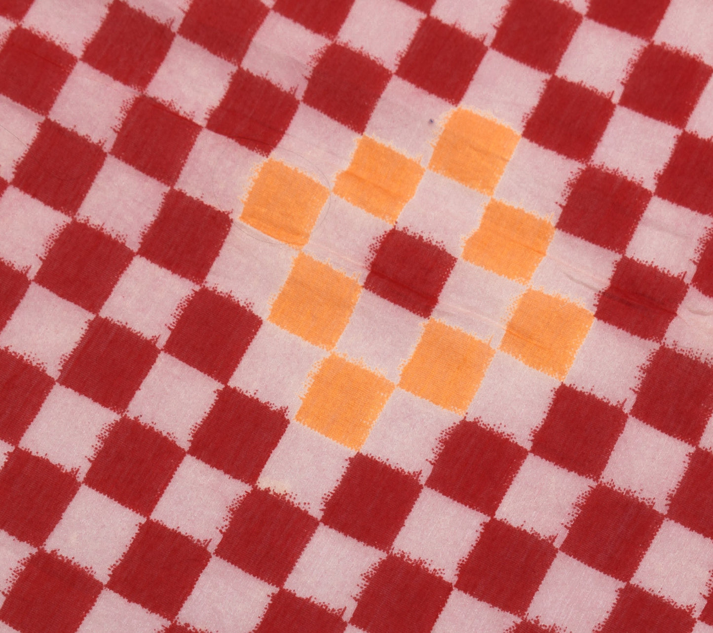 Sushila Vintage Red Checks Dupatta 100% Pure Cotton Silk Printed Long Stole Wrap
