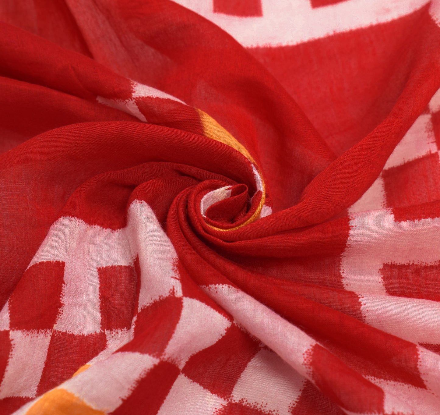 Sushila Vintage Red Checks Dupatta 100% Pure Cotton Silk Printed Long Stole Wrap