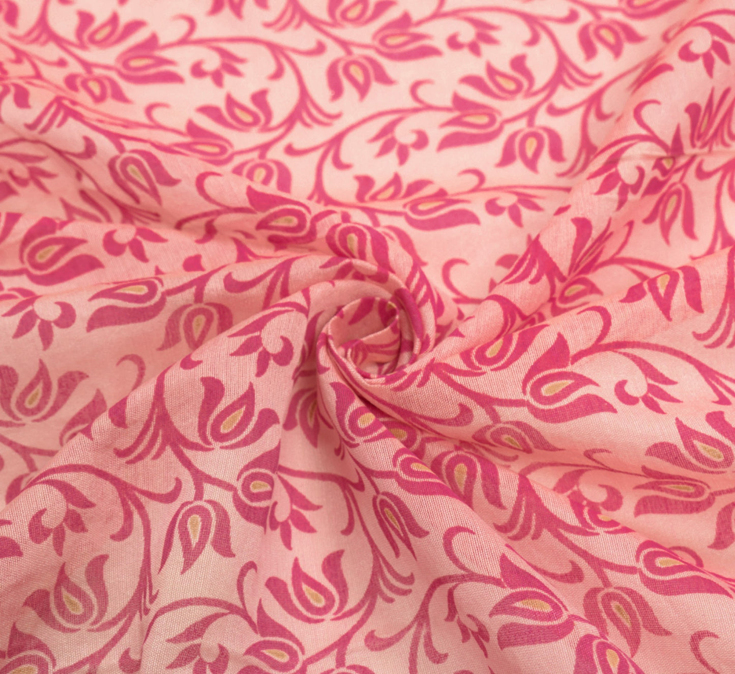Sushila Vintage Light Pink Floral Dupatta Pure Cotton Silk Printed Long Stole