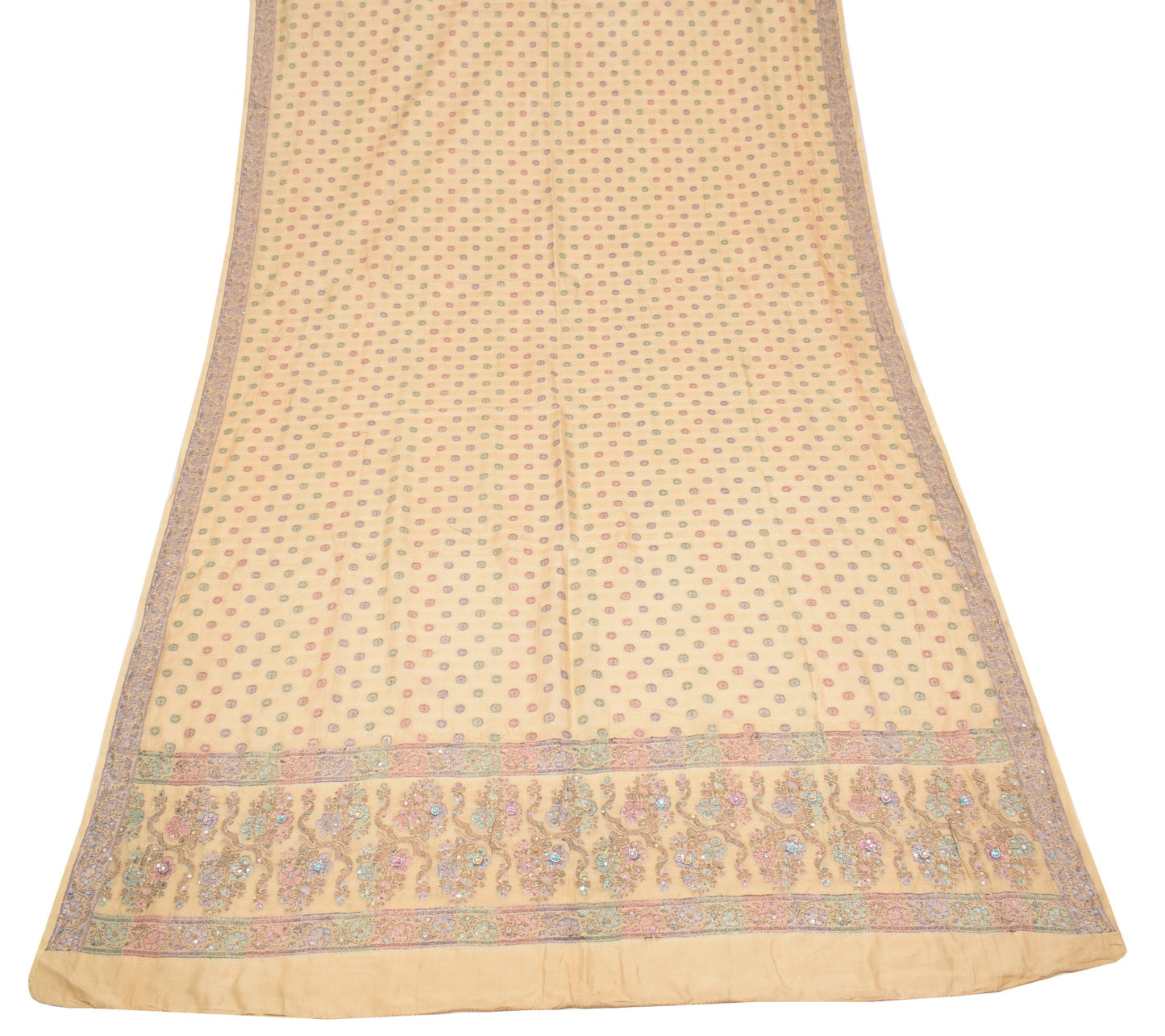 Sushila Vintage Pure Tussar Silk Dupatta Woven Sequins Work Brown Long Stole