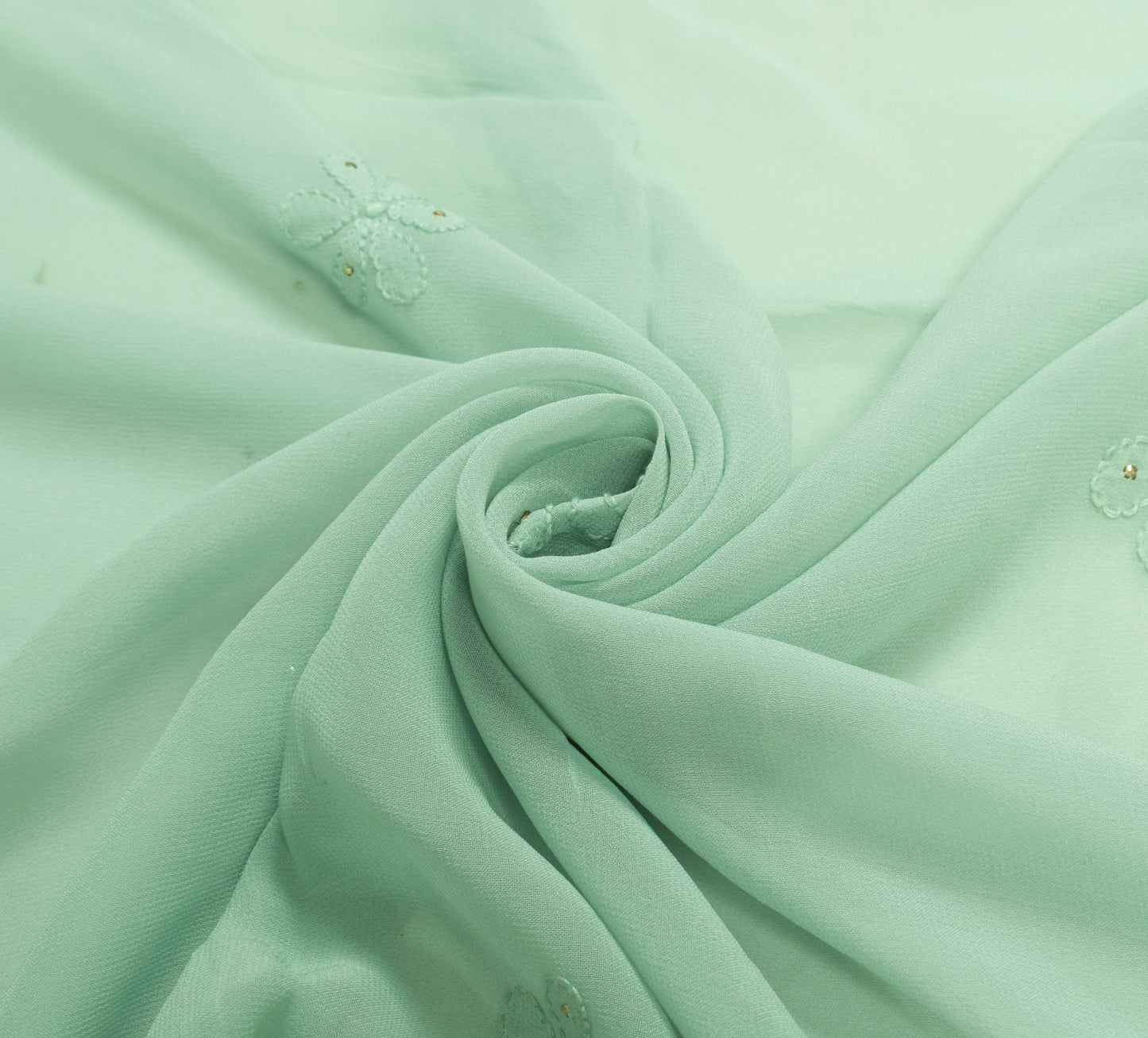 Sushila Vintage Lucknow Chikankari Dupatta Pure Georgette Silk Floral Long Stole