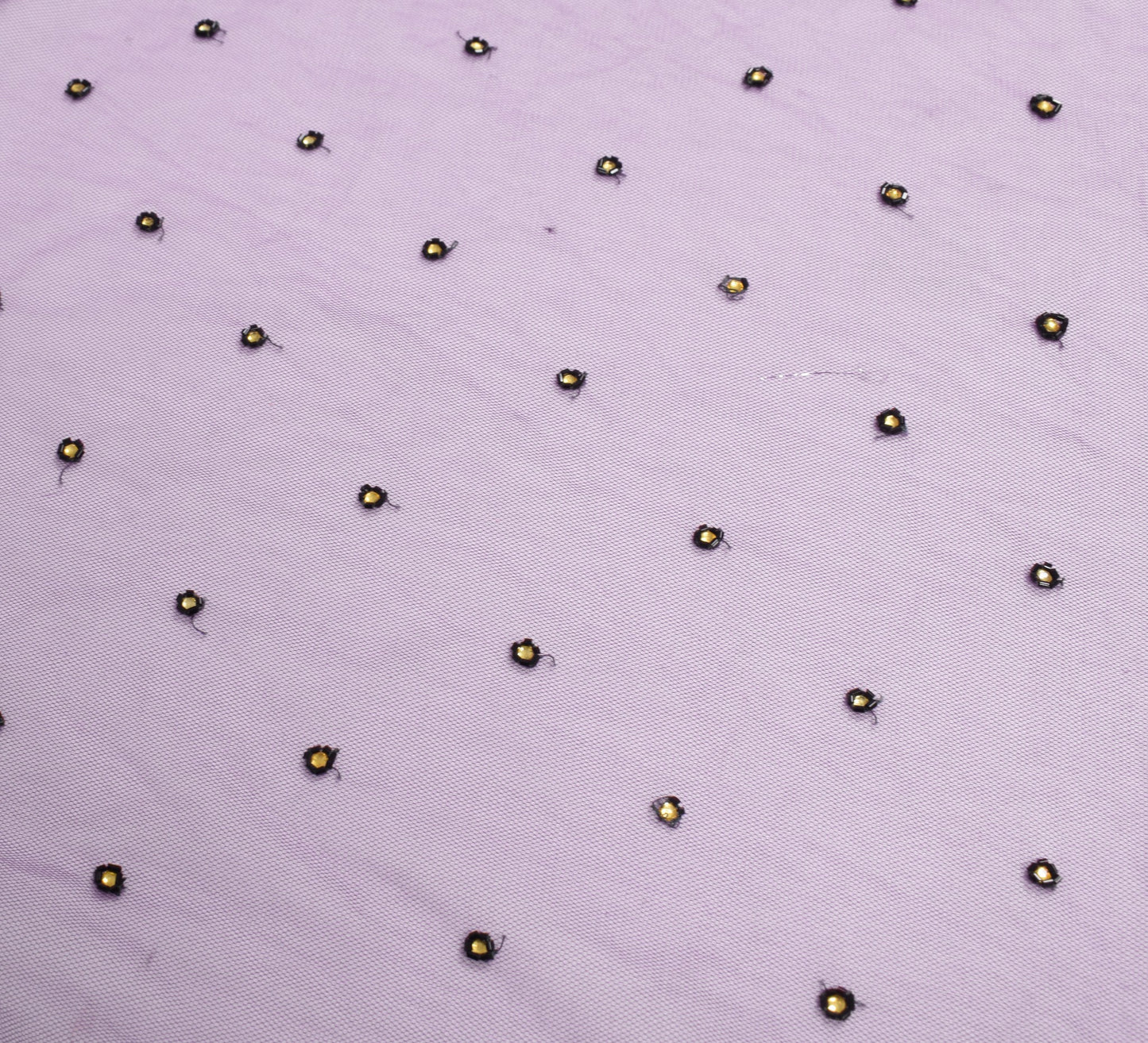 Sushila Vintage Purple Net Mesh Dupatta Glass Beads Embellish Fancy Long Stole