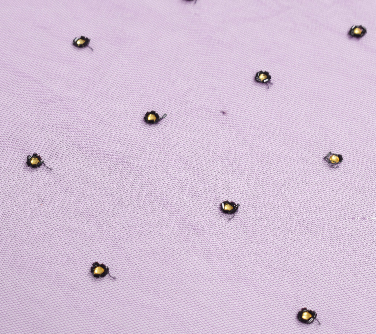 Sushila Vintage Purple Net Mesh Dupatta Glass Beads Embellish Fancy Long Stole