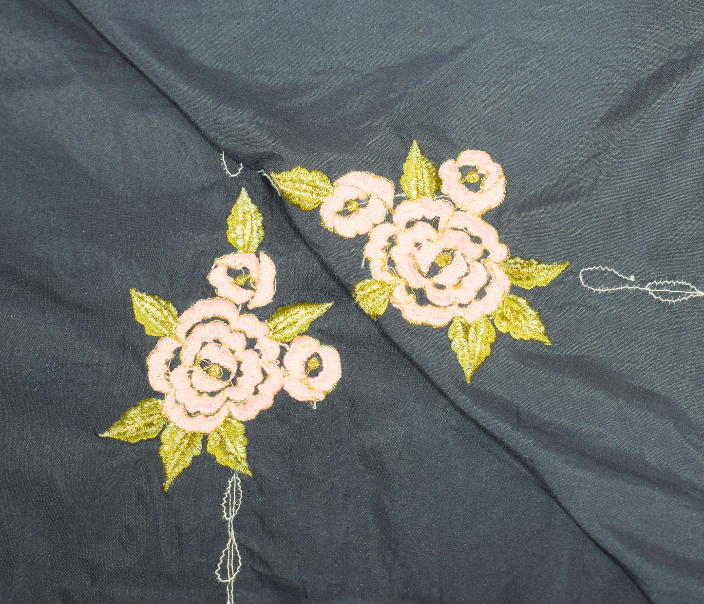 Sushila Vintage Velvet Nikaah Dupatta Embroidered Floral Green Blue Long Stole